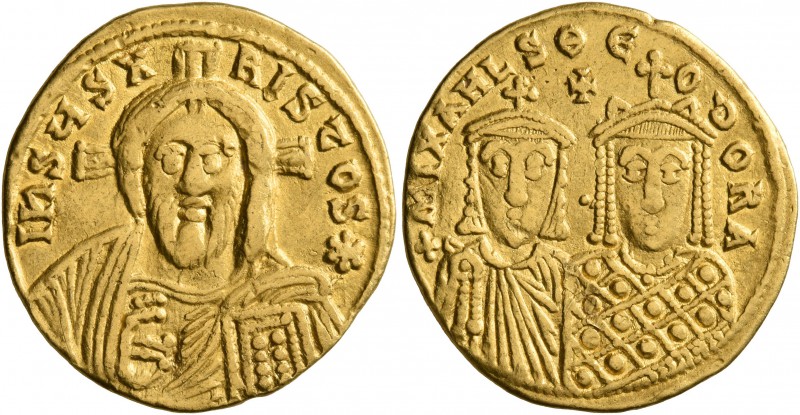 Michael III "the Drunkard", with Theodora, 842-867. Solidus (Gold, 20 mm, 4.41 g...