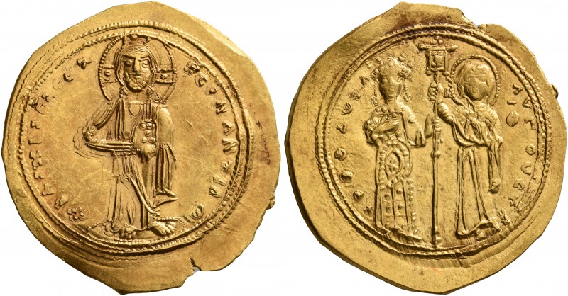 Theodora, 1055-1056. Histamenon (Gold, 26 mm, 4.39 g, 6 h), Constantinopolis. +I...
