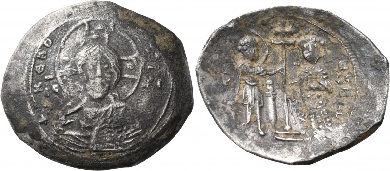 Alexius I Comnenus, 1081-1118. Aspron Trachy (Silver, 27 mm, 4.11 g, 6 h), Thess...