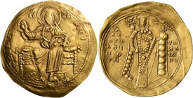 Alexius I Comnenus, 1081-1118. Hyperpyron (Gold, 28 mm, 3.39 g, 5 h), Constantinopolis, post-reform coinage, 1092-1118. +ΚЄ ROHΘЄI Christ, nimbate, se...