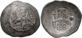 John II Comnenus, 1118-1143. Aspron Trachy (Billon, 29 mm, 5.01 g, 6 h), Constantinopolis, circa 1122-1137. Nimbate bust of Christ facing, wearing tun...