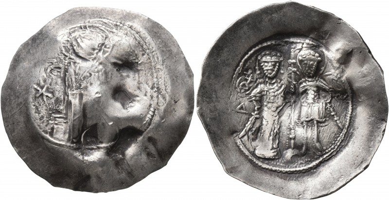 Manuel I Comnenus, 1143-1180. Aspron Trachy (Electrum, 29 mm, 4.12 g, 5 h), Cons...
