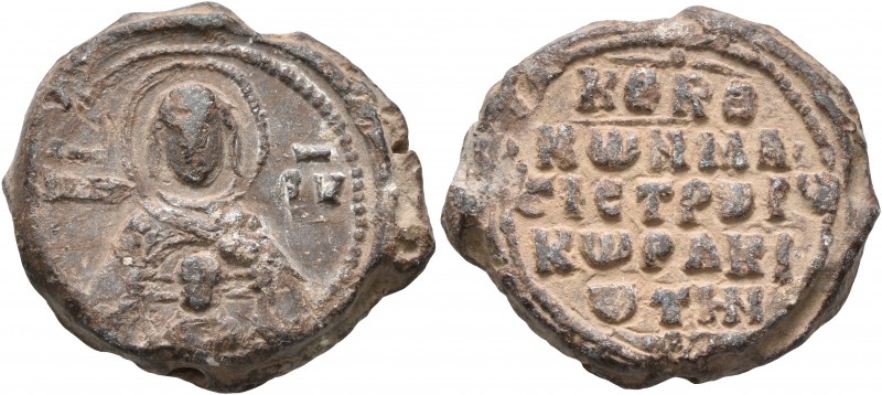 Konstantinos Korakiotes (?), magistros, 11th century. Seal (Lead, 24 mm, 14.66 g...