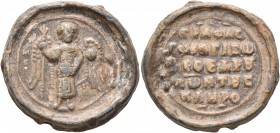 Konstantinos Skleros, proedros, 2nd half of 11th century. Seal (Lead, 27 mm, 17.16 g, 12 h). M/I-X St. Michael standing facing, wearing loros and hold...