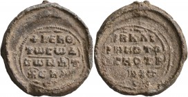 Konstantinos Hagiotryphonites (?), presbyter of the Great Church (Hagia Sophia) and imperial klerikos, 2nd half of 11th century. Seal (Lead, 29 mm, 15...