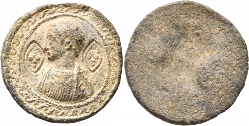 Uncertain, circa 15th century (?). Seal (Lead, 27 mm, 12.45 g). Half-length, dra...