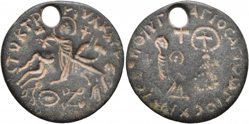Uncertain, circa 6th century. Amulet (Bronze, 24 mm, 6.22 g, 1 h). CTOKTP [...] ...