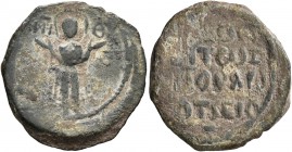 CRUSADERS. Antioch. Roger of Salerno, regent, 1112-1119. Follis (Bronze, 20 mm, 4.01 g, 7 h). Virgin Mary standing orans, nimbate, wearing jewelled ma...
