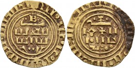 CRUSADERS. County of Tripoli. Bohémond IV of Antioch to Bohémond VII, 1187-1287. Bezant (Electrum, 22 mm, 3.18 g, 2 h), imitating a dinar of the Fatim...