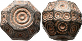 ISLAMIC, Islamic Weights. Circa 10-13th centuries. Weight of 10 Dirhams (Bronze, 18 mm, 29.36 g), a Seljuk or Beylik coin weight in the form of a poly...