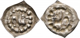 GERMANY. Breisgau. Circa 1200-1250. Vierzipfliger Pfennig (Silver, 16x17 mm, 0.35 g). Dragon ('Lindwurm') to right within border of dots. Rev. Incuse ...