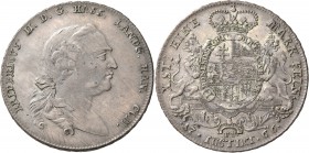 GERMANY. Hessen-Kassel. Friedrich II, 1760-1785. Konventionstaler (Silver, 41 mm, 28.09 g, 12 h), 1766. FRIDERICVS II. D. G. KASS. LANDG. HAN. COM. He...