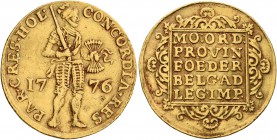 LOW COUNTRIES. Verenigde Nederlanden (United Netherlands). 1581-1795. Ducat (Gold, 22 mm, 3.46 g, 12 h), Holland, Dordrecht, 1776. PAR•CRES•HOL• CONCO...