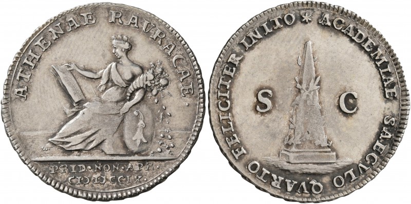 SWITZERLAND. Basel-Stadt. Basel. Medal (Silver, 25 mm, 5.83 g, 12 h), 1760, on t...