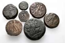 A lot containing 7 bronze coins. All: Ptolemaic issues. Fine to very fine. LOT SOLD AS IS, NO RETURNS. 7 coins in lot.