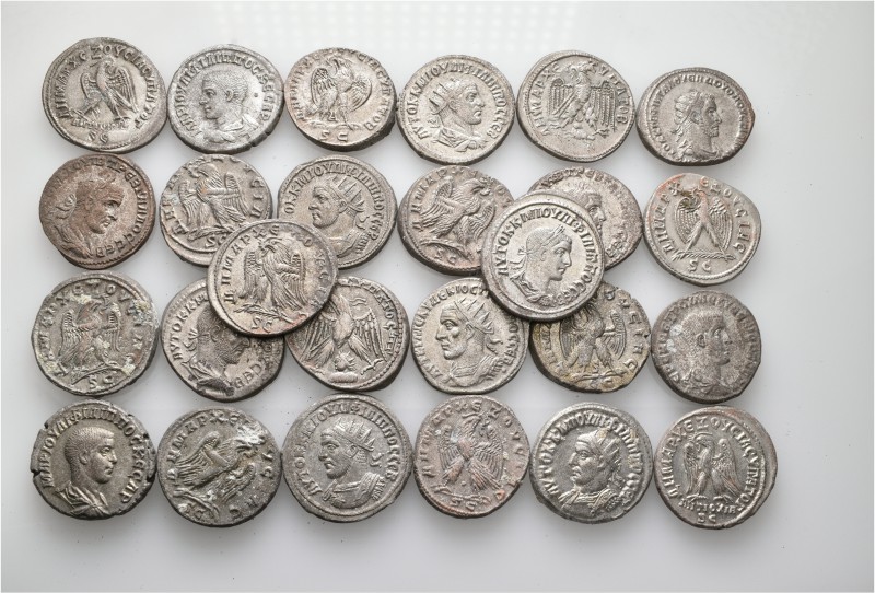 A lot containing 26 billon coins. All: Mid third century Tetradrachms from Antio...