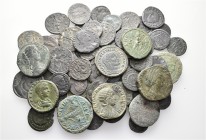 A lot containing 73 bronze coins. All: Roman Provincial and Roman Imperial. Fine to very fine. LOT SOLD AS IS, NO RETURNS. 73 coins in lot.