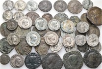 A lot containing 22 silver and 49 bronze coins. Includes: Roman Provincial and Roman Imperial. Fine to good very fine. LOT SOLD AS IS, NO RETURNS. 71 ...
