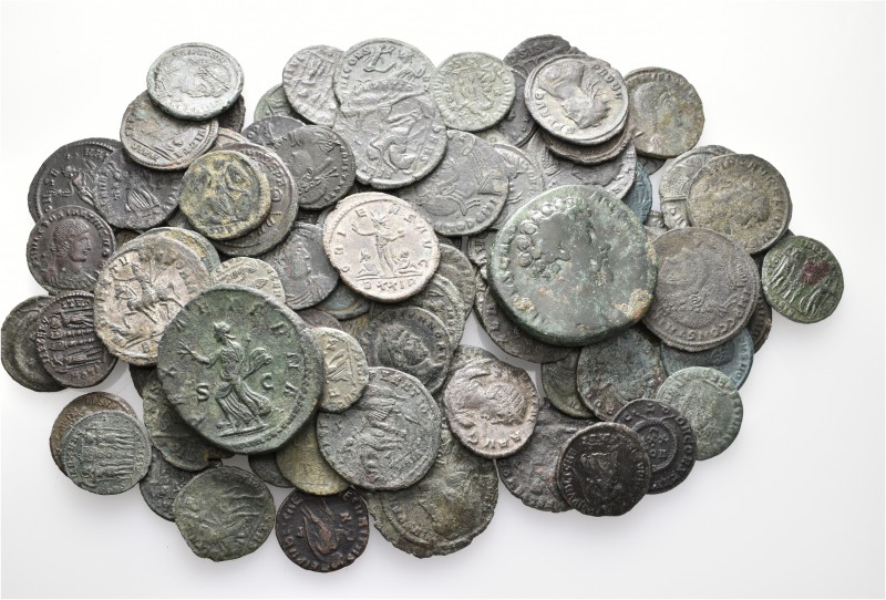 A lot containing 93 bronze coins. All: Roman Provincial and Roman Imperial. Fine...