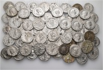 A lot containing 67 silver coins. All: Roman Imperial Antoniniani. About very fine to about extremely fine. LOT SOLD AS IS, NO RETURNS. 67 coins in lo...
