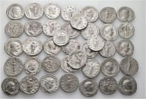 A lot containing 39 silver coins. All: Third century Antoniniani. About very fine to good very fine. LOT SOLD AS IS, NO RETURNS. 39 coins in lot.