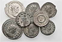 A lot containing 1 silver and 7 bronze coins. Includes: Roman Imperial coins. Fine to good very fine. LOT SOLD AS IS, NO RETURNS. 8 coins in lot.