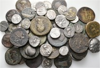 A lot containing 2 base gold, 41 silver and 35 bronze coins. Includes: Celtic, Greek, Roman Provincial, Roman Republican, Roman Imperatorial, Roman Im...