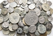 A lot containing 25 silver and 87 bronze coins. Includes: Greek, Roman Provincial, Roman Imperial and Byzantine. Fine to very fine. LOT SOLD AS IS, NO...
