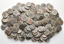 A lot containing 175 bronze coins. All: Late Roman Folles. Fair to very fine. LOT SOLD AS IS, NO RETURNS. 175 coins in lot.