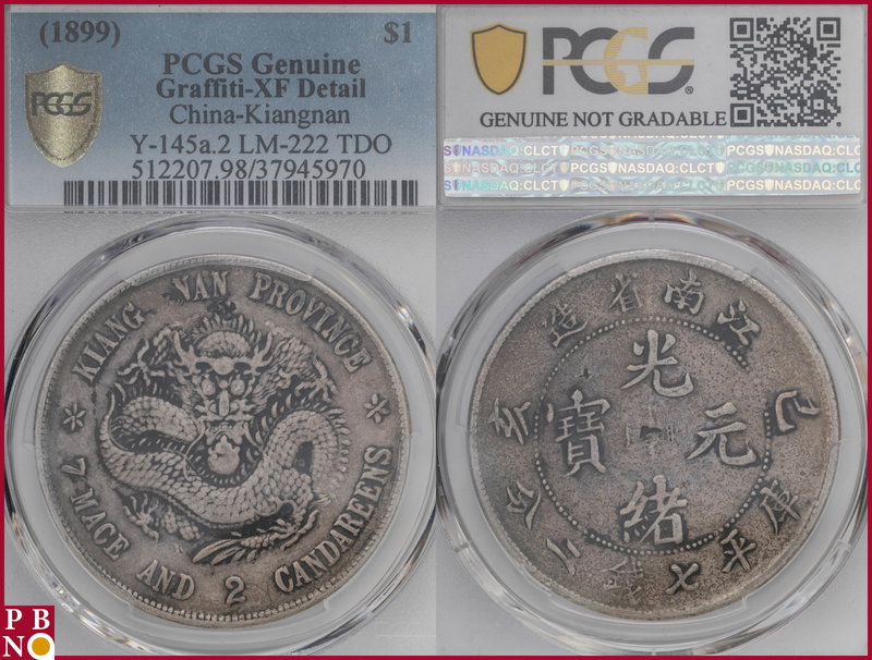 7 Mace 2 Candarrens (Dollar), 1899 Silver, L&M-222 TDO, KM Y-145a.12, in PCGS ho...
