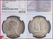 Junk Dollar, 1933 (YR 22), Silver, L&M-109, KM Y-345, in NGC holder nr. 3393677-003

MS 63