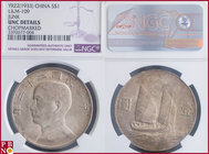 Junk Dollar, 1933 (YR 22), Silver, L&M-109, KM Y-345, in NGC holder nr. 3393677-004, chopmarked; only one, not intrusive, chopmark on obv.; a desidera...