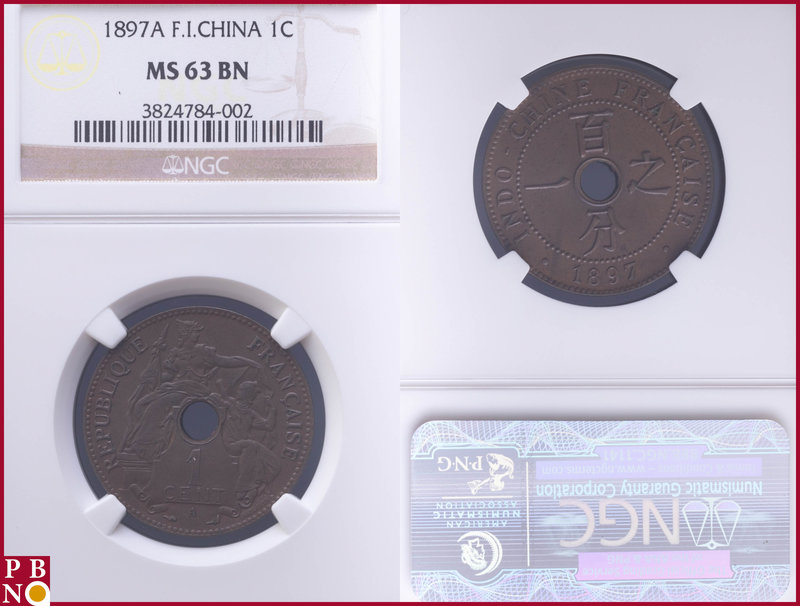 1 Cent, 1897 A, KM 8 , in NGC holder nr. 3824784-002

MS 63 BN