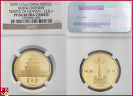 1/2 Ounce, 1979, Gold, Beijing Scenery Temple Of Heaven, in NGC holder nr. 3593096-059. NO (0%) BUYER'S PREMIUM ON THIS LOT.

PF 66 Ultra Cameo