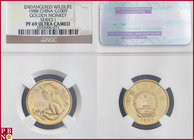 100 Yuan, 1988, Endangered Wildlife, Gold, Golden Monkey Series I, Fr. 23, in NGC holder nr. 3593096-071. NO (0%) BUYER'S PREMIUM ON THIS LOT.

PF 6...