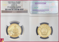 100 Yuan, 1991, Historical Figures, Gold, Kang XI Series VIII, Fr. 42, mintage 7.000 coins, in NGC holder nr. 3593096-075. NO (0%) BUYER'S PREMIUM ON ...