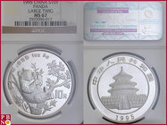 10 Yuan, 1995, 1 ounce Silver Panda Large Twig, KM Y-485.1, in NGC holder nr. 3593096-017

MS 67