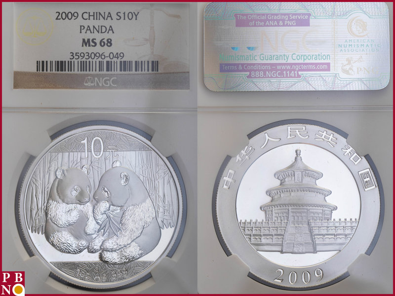10 Yuan, 2009, 1 ounce Silver Panda, KM Y-1896, in NGC holder nr. 3593096-049
...