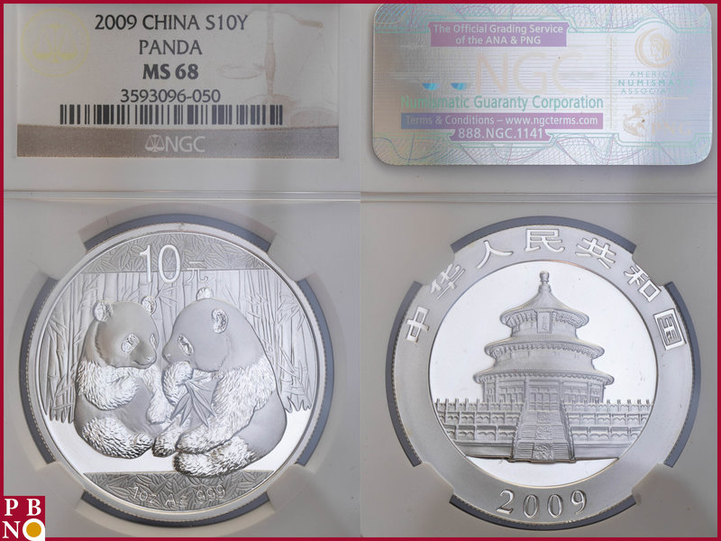 10 Yuan, 2009, 1 ounce Silver Panda, KM Y-1896, in NGC holder nr. 3593096-050
...