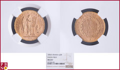 20 Francs 1896A Fasces / Faisceau, Gold, Fr 592, Gad 1063, in NGC holder nr. 4377084-060. Population (NGC/PCGS combined): 11. NO (0%) BUYER'S PREMIUM ...