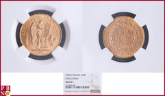 20 Francs 1896A Fasces / Faisceau, Gold, Fr 592, Gad 1063, in NGC holder nr. 4377084-086. Population (NGC/PCGS combined): 11. NO (0%) BUYER'S PREMIUM ...