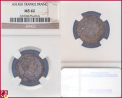 Franc, AN XI A, Silver, Napoleon Bonaparte Premier Consul, Gad 442, in NGC holder nr. 3393675-016. Cabinet piece with a wonderful patina.

MS 62