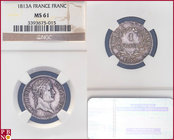 Franc, 1813 A, Silver, Napoleon Bonaparte Empereur, Gad 447, KM 692.1, in NGC holder nr. 3393675-015

MS 61