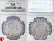 Maria Theresa (1740-1780), Scudo (6 Lire), 1779, Silver, Dav. 1386, Eyp. 489, Her. 1733, MIR 435/3, CNI 120, in NGC holder nr. 3393675-022. Conservati...