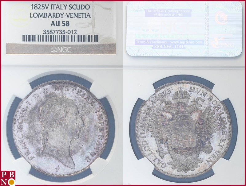 Franz I (1806-1835), Scudo, 1825 V (Venezia / Venice mint) , Silver, KM C-7.3, i...
