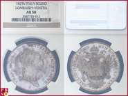 Franz I (1806-1835), Scudo, 1825 V (Venezia / Venice mint) , Silver, KM C-7.3, in NGC holder nr. 3587735-012.

AU 58
