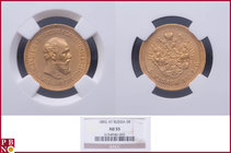 Alexander III (1881-1894), 5 roubles, 1892 ΑΓ (Apollo Grashof mintmaster), Gold, Fr 169, Bitkin 37, in NGC holder nr. 3154946-002. NO (0%) BUYER'S PRE...