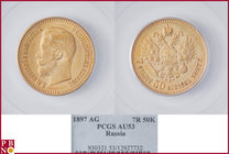 Nicholas II (1894-1917), 7.50 roubles, 1897 ΑΓ (Apollo Grashof mintmaster), Gold, Fr 178, Bitkin 17, in PCGS holder nr. 930321.53/12927732. NO (0%) BU...