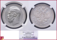 Nicholas II (1894-1917), 1 Ruble, 1895 ΑΓ (Apollo Grashof mintmaster), Silver, KM Y-59.3, Bitkin 38, in NGC holder nr. 3824721-001, surface hairlines...
