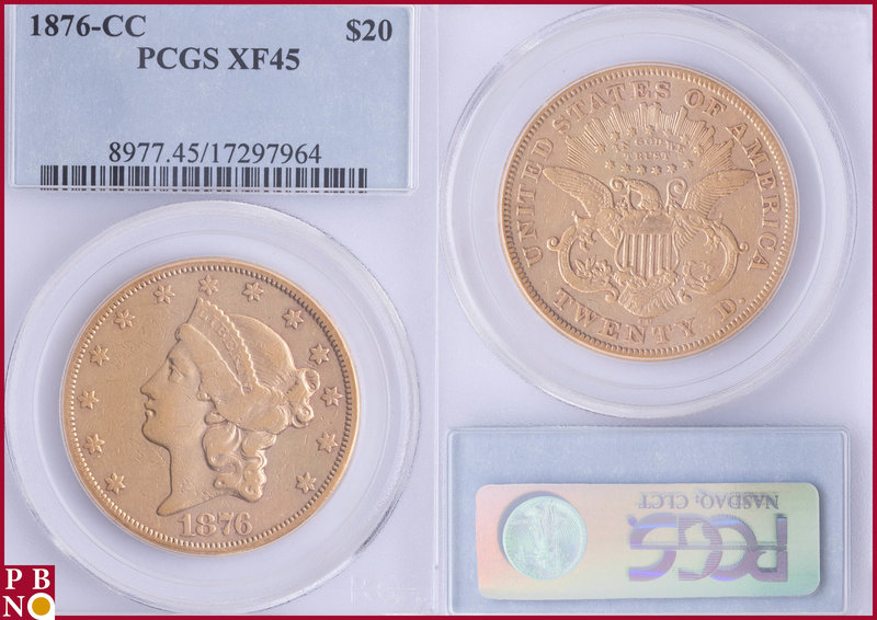 20 Dollars, 1876-CC (Carson City mint), Gold, Fr. 176, in PCGS holder nr. 8977.4...